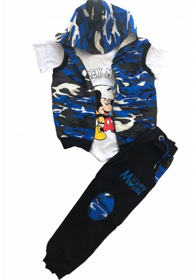Mickey Soldier Γιλέκο, Tshirt και παντελόνι Μπλε 
